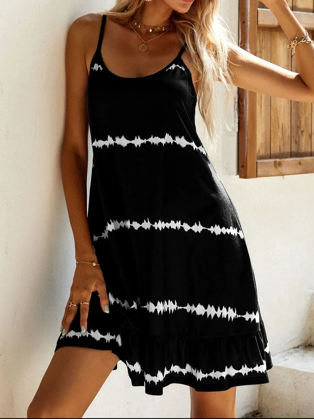 Livia Contrast Print Mini Dress
