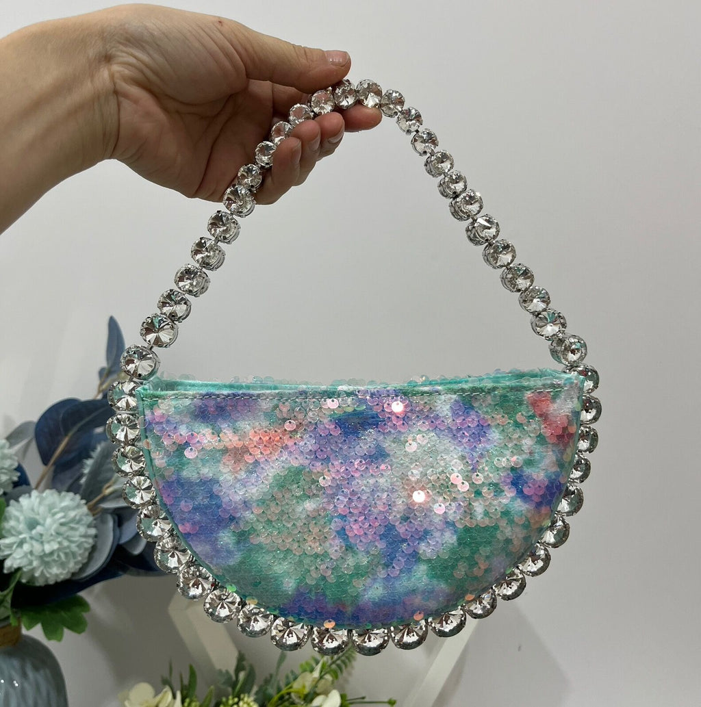 Women's bag with super shiny sequins inlaid with diamonds underarm bag with rhinestones shoulder bag for carrying
