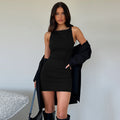 Basic hip hugging versatile solid color one-step skirt