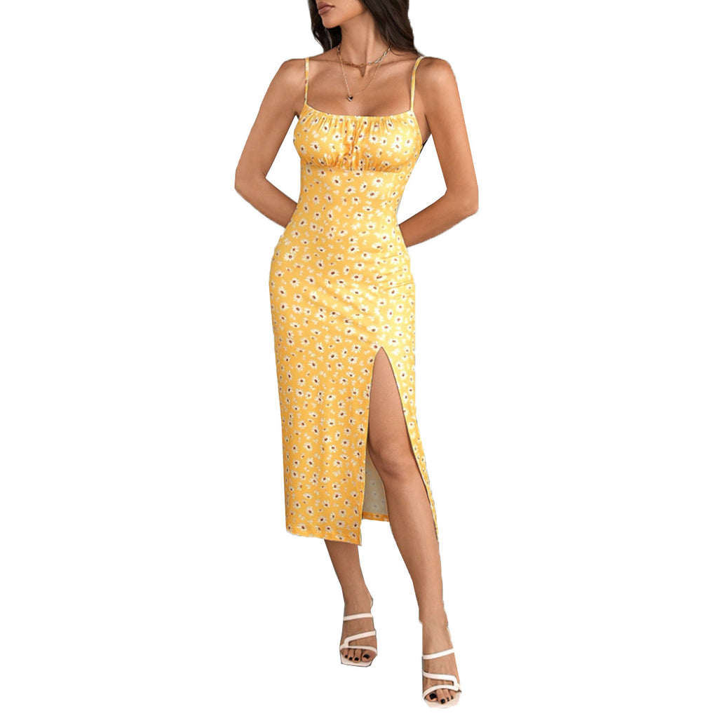 Backless printed camisole dress for women
