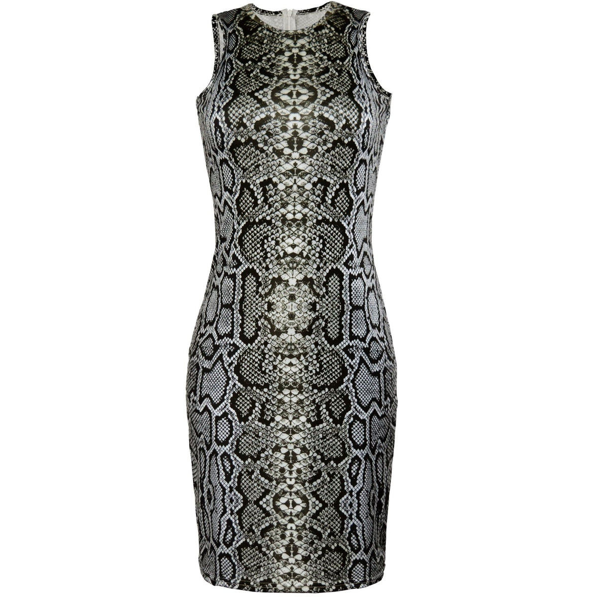 Sexy Snake Print Bodycon Sleeveless Dress for Women