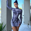 Sabine Tie-Dye High-Neck Mini Dress