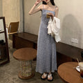 Fresh Forest Style Off-Shoulder Floral Strap Dress