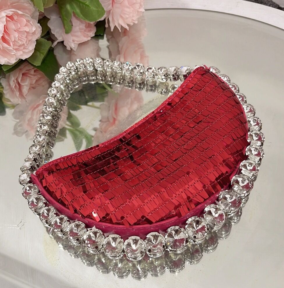 Women's bag with super shiny sequins inlaid with diamonds underarm bag with rhinestones shoulder bag for carrying