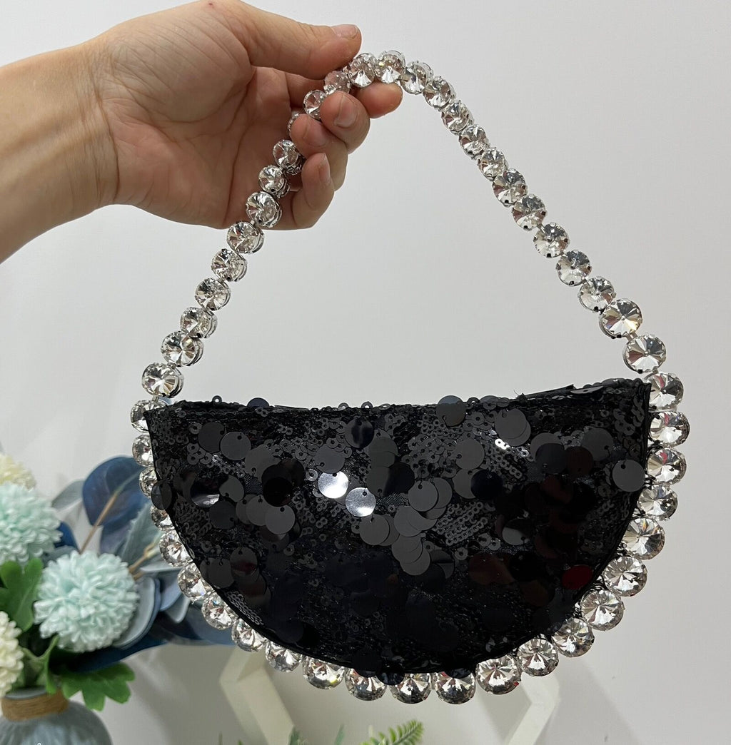 Women's bag with super shiny sequins inlaid with diamonds underarm bag with rhinestones shoulder bag for carrying