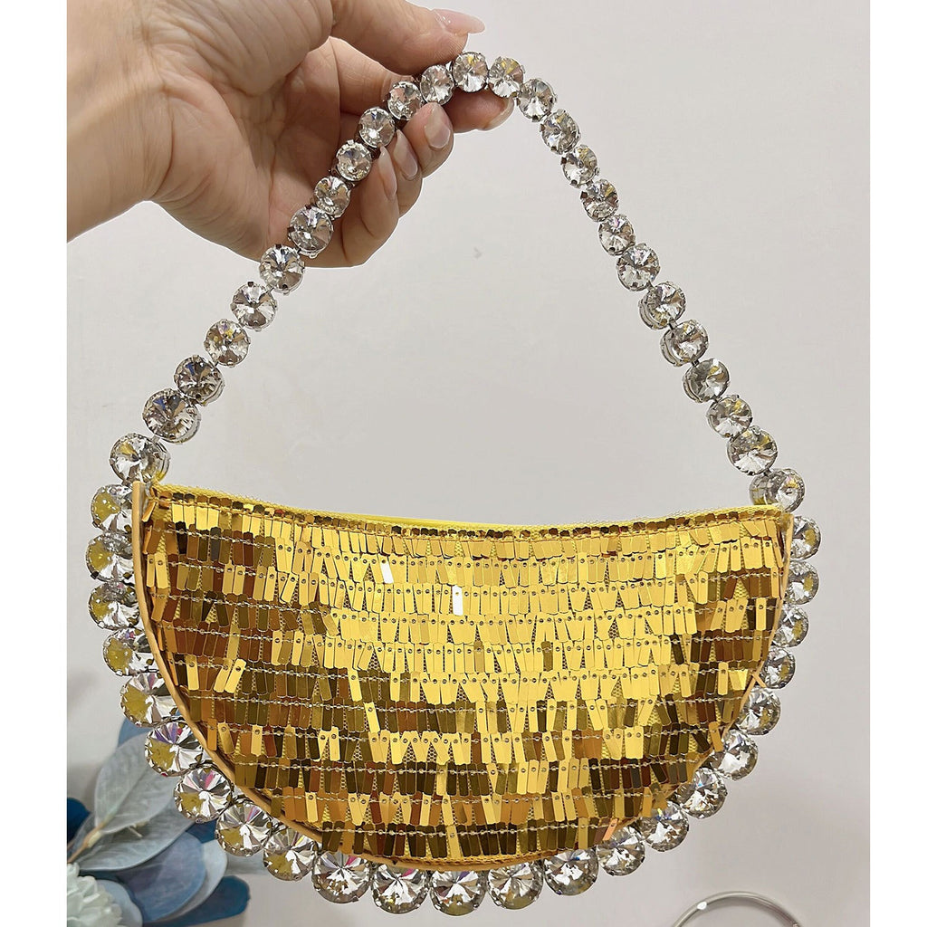 Women's bag with super shiny sequins inlaid with diamonds underarm bag with rhinestones shoulder bag for carrying
