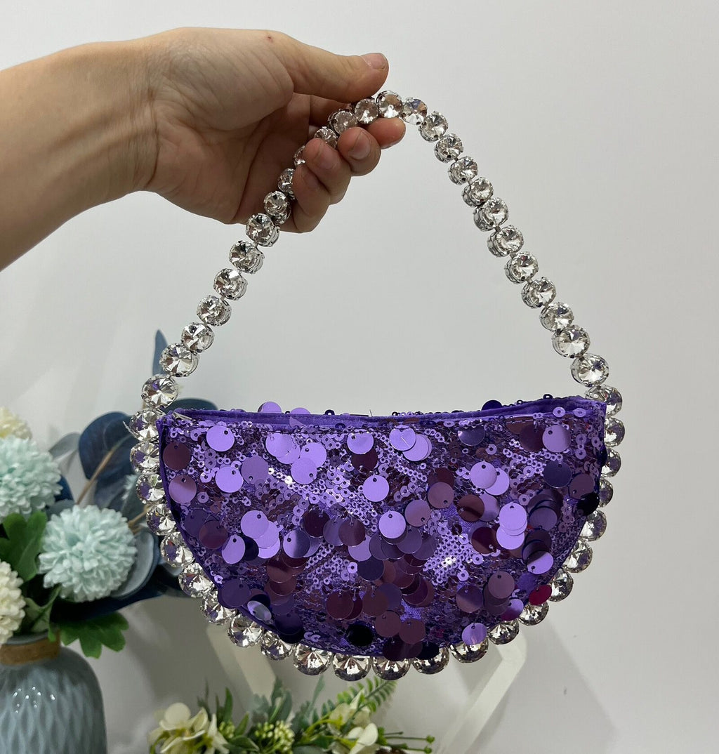 Women's bag with super shiny sequins inlaid with diamonds underarm bag with rhinestones shoulder bag for carrying